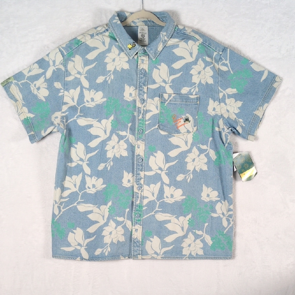 Disney Men's Princess Tiana & The Frog Floral Button Down Shirt Size XL